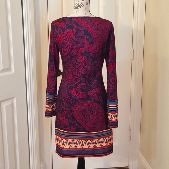 MISS LOOK Paisley Print Boho Or Western Style Dress - Picture 4 of 12
